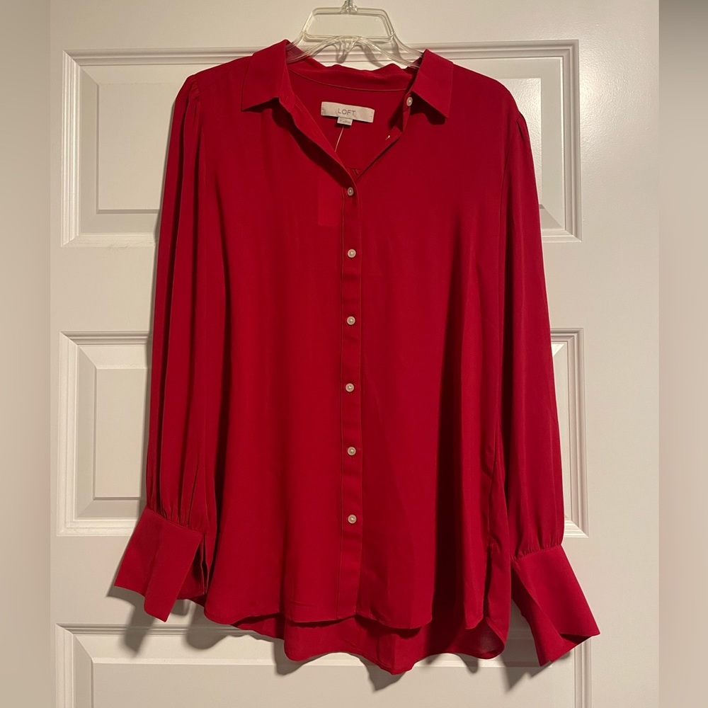 NWT - Ann Taylor Loft Blouse - Red - Medium